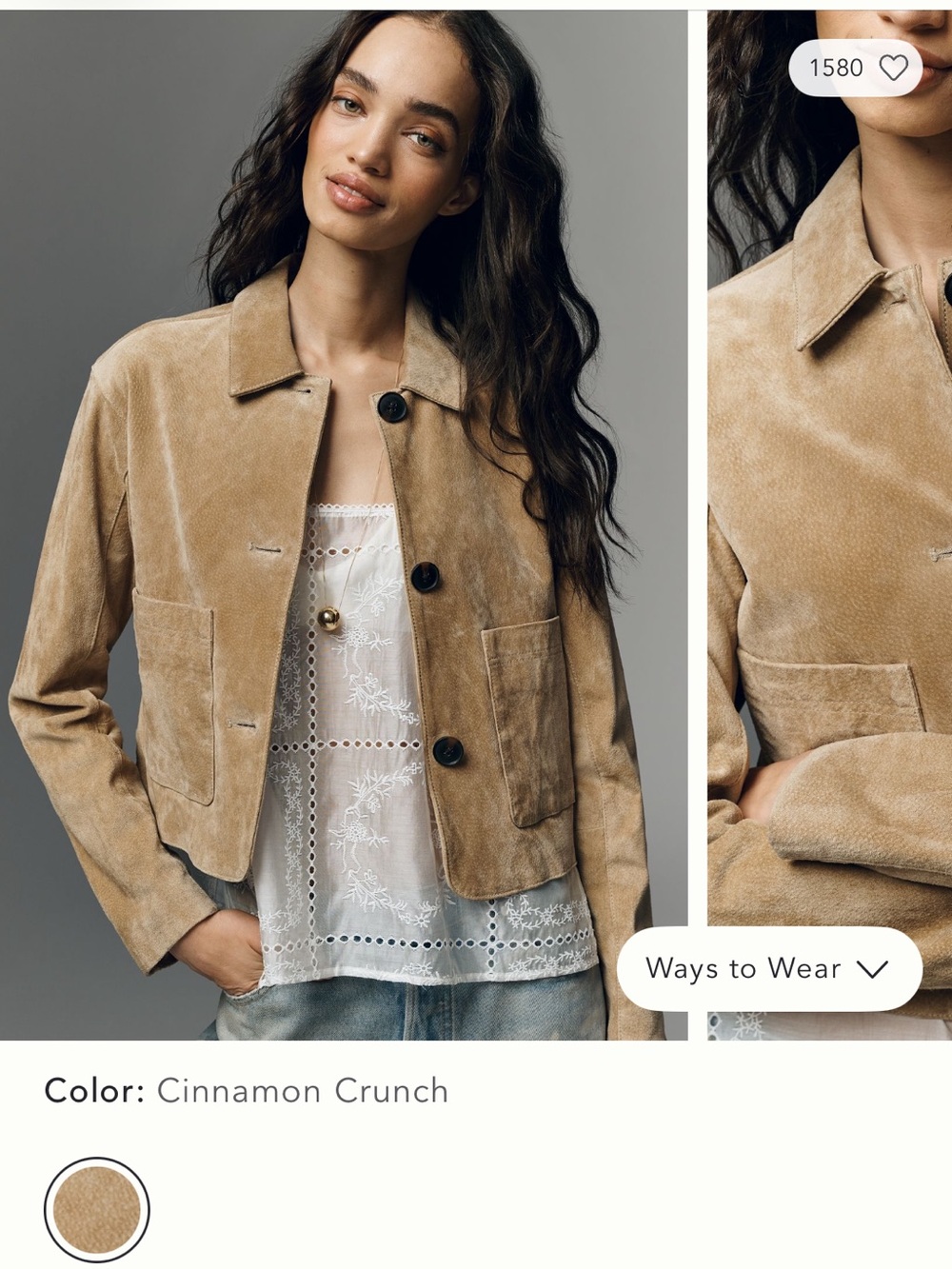 NWT Real Suede Leather BlankNYC Cropped Jacket in Light Brown - Women's Coat - Picture 3 of 3